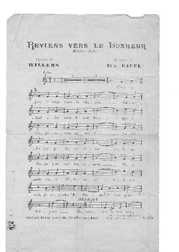télécharger la partition d'accordéon Reviens vers le bonheur (Mélodie Valse) au format PDF