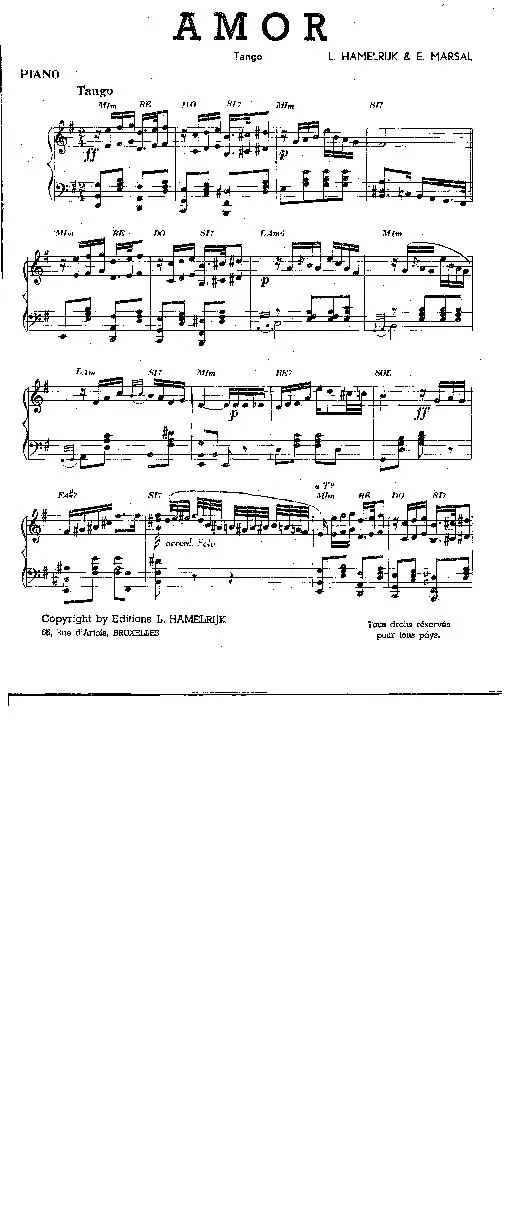 télécharger la partition d'accordéon Amor (Tango) au format PDF