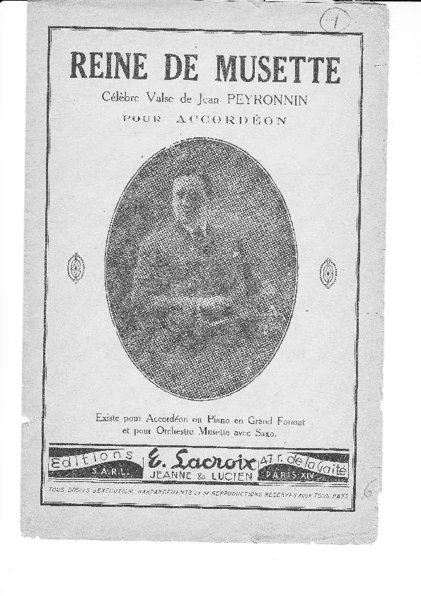 télécharger la partition d'accordéon Reine de musette (Valse) au format PDF