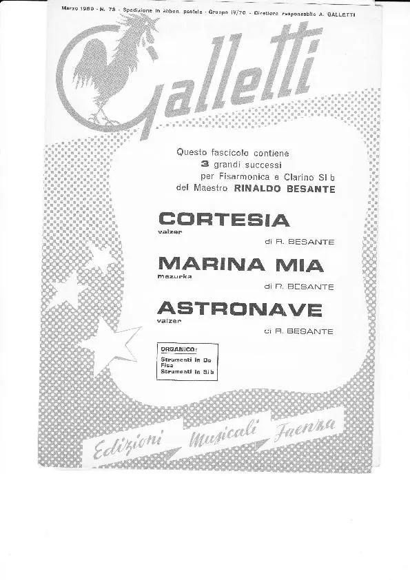 télécharger la partition d'accordéon Cortesia + Marina Mia + Astronova au format PDF