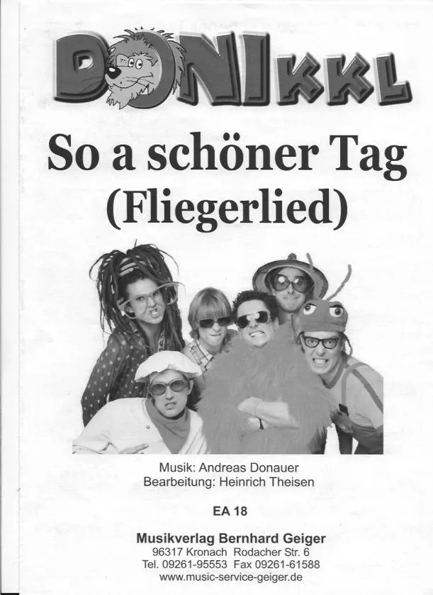télécharger la partition d'accordéon So a schöner Tag (Fliegerlied) (Arrangement : Heinrich Theisen) (Chant : Donikkl Mitmach-Konzert-Show) au format PDF
