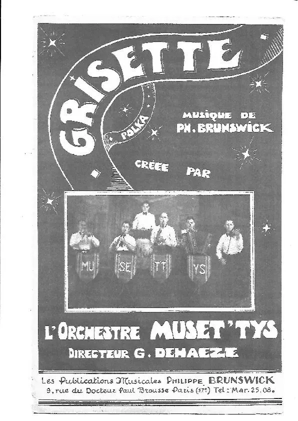 télécharger la partition d'accordéon Grisette (Créée par : L'Orchestre Muset'tys) (Orchestration) (Polka) au format PDF