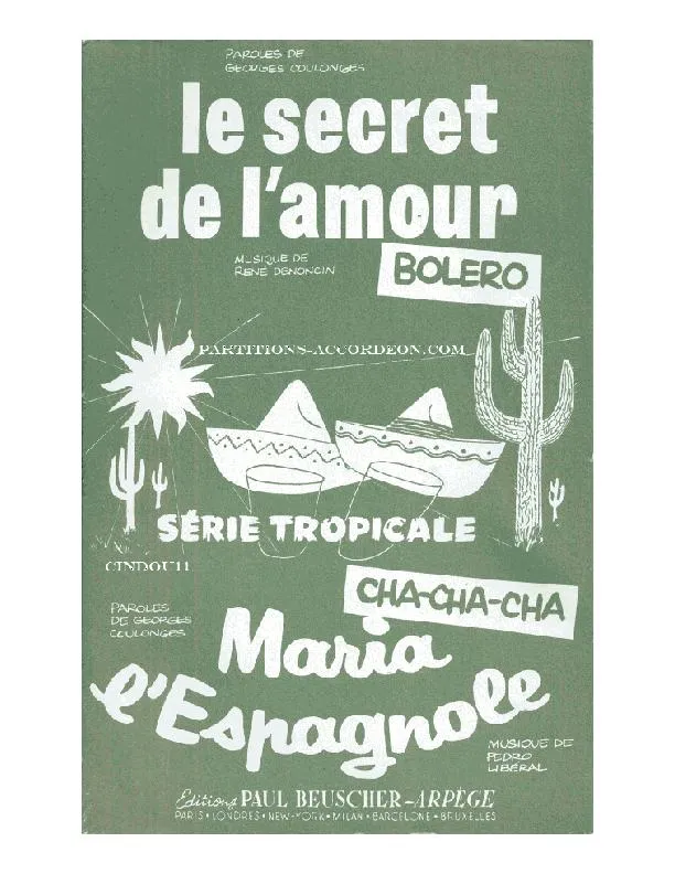 télécharger la partition d'accordéon Maria l'Espagnole (Orchestration Complète) (Cha Cha Cha) au format PDF