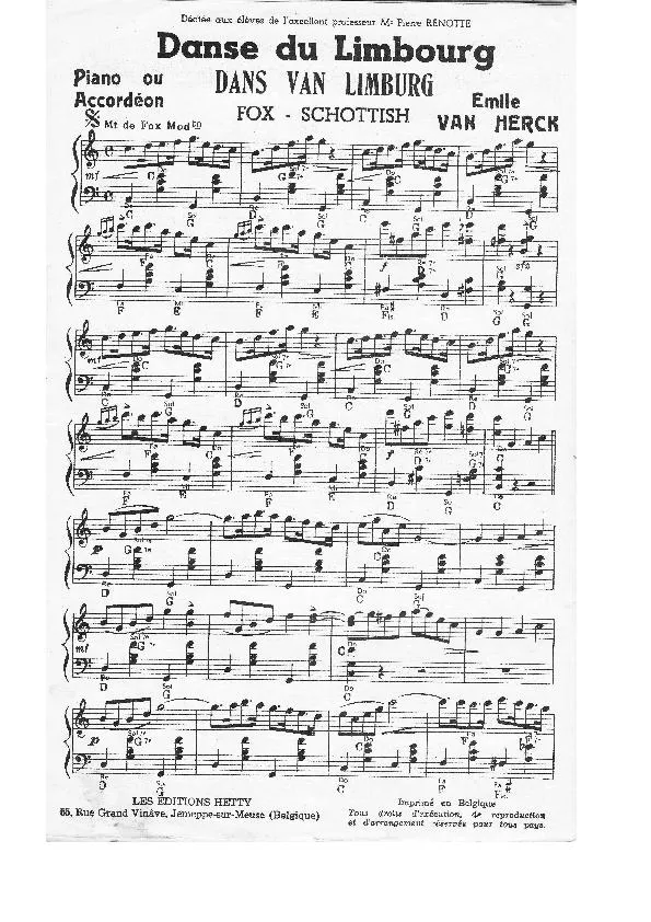 télécharger la partition d'accordéon Danse du Limbourg (Dans van Limburg) (Fox / Schottisch) au format PDF