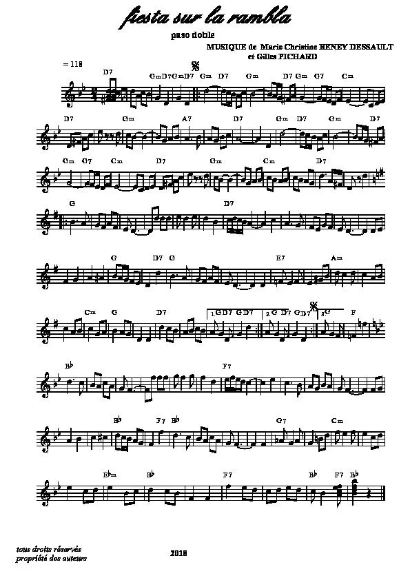 télécharger la partition d'accordéon Fiesta sur la rambla (Paso Doble) au format PDF