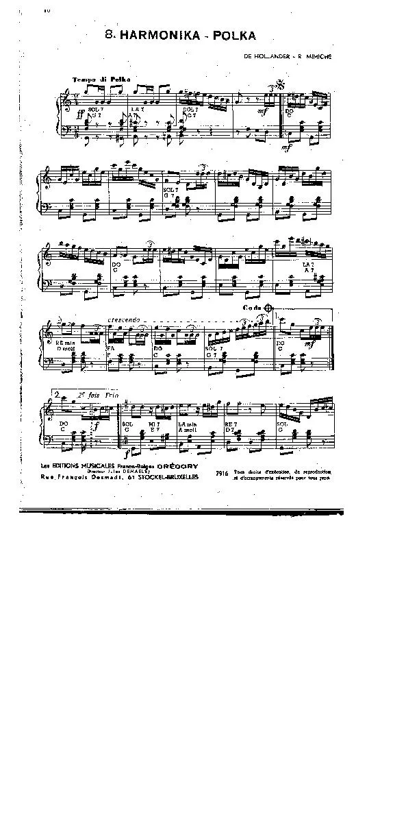 télécharger la partition d'accordéon Harmonika Polka au format PDF
