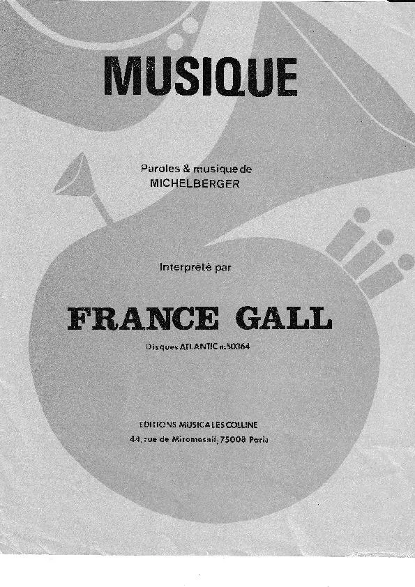 télécharger la partition d'accordéon Musique (Chant : France Gall) au format PDF