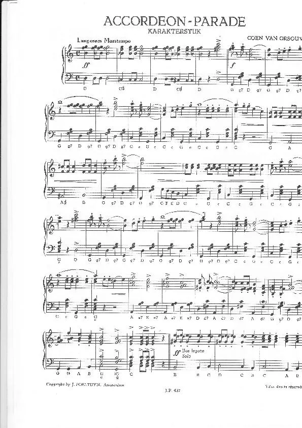 télécharger la partition d'accordéon Accordéon Parade (Karakterstuk / Pièce de Caractère) (Marche) au format PDF