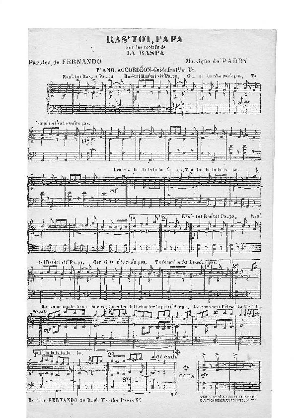 télécharger la partition d'accordéon Ras' toi Papa (Sur les motifs de la Raspa) au format PDF