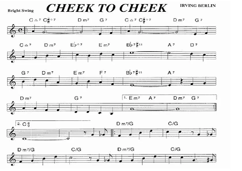 télécharger la partition d'accordéon Cheek To Cheek au format PDF