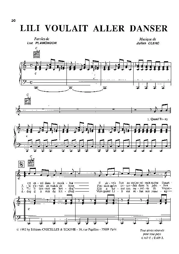 télécharger la partition d'accordéon Lili voulait aller danser (Rock and Roll) au format PDF