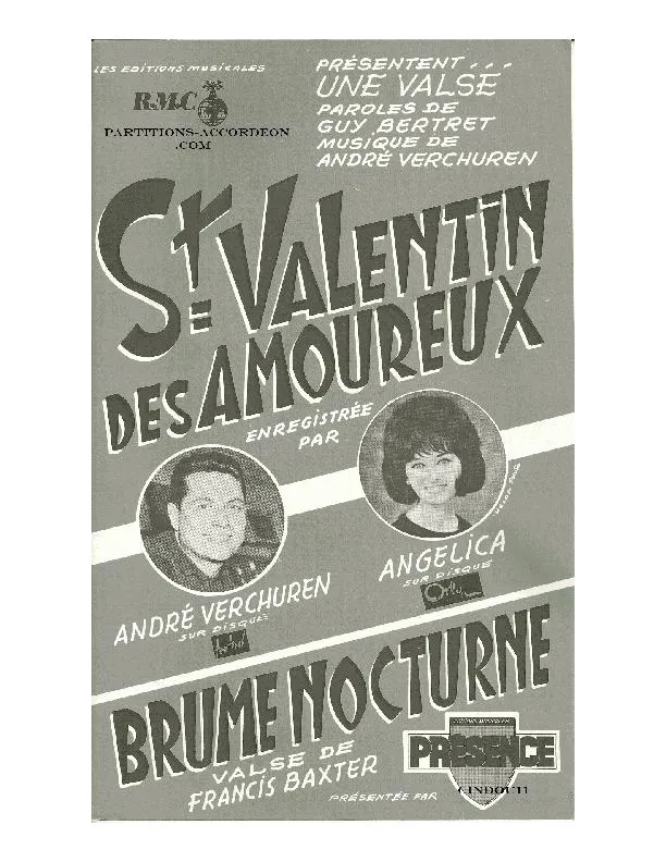 télécharger la partition d'accordéon St Valentin des amoureux (Orchestration Complète) (Valse) au format PDF