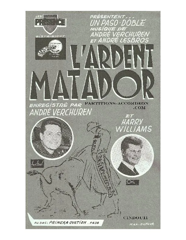 télécharger la partition d'accordéon L'ardent matador (Orchestration Complète) (Paso Doble) au format PDF