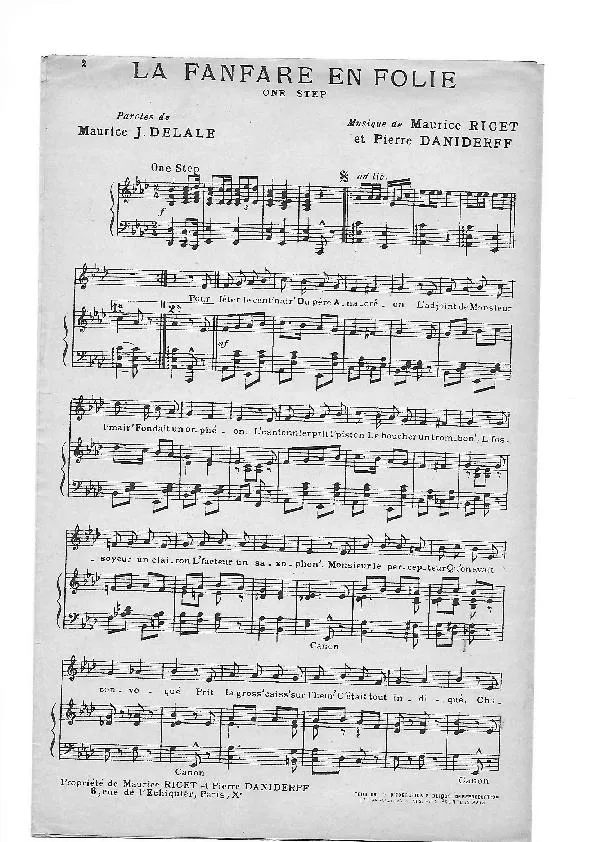 télécharger la partition d'accordéon La fanfare en folie (One Step) au format PDF