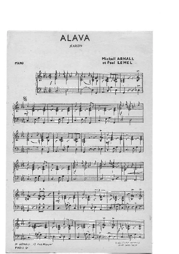 télécharger la partition d'accordéon Alava (Mambo) au format PDF