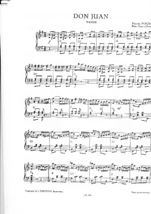 télécharger la partition d'accordéon Don Juan (Arrangement : Coen Van Orsouw) (Tango) au format PDF