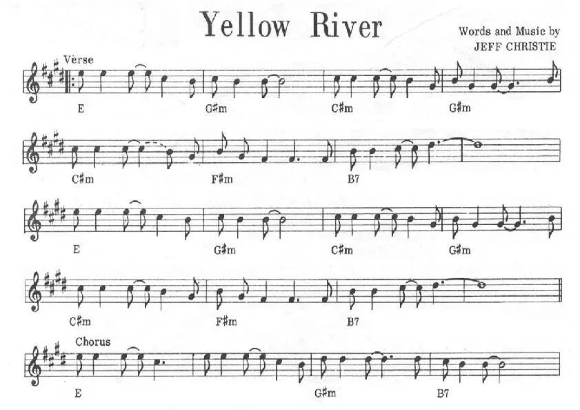 télécharger la partition d'accordéon Yellow River (L'Amérique) (Chant : Joe Dassin)  au format PDF