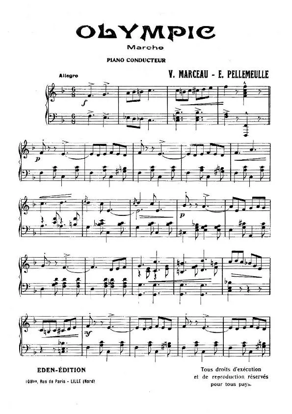 télécharger la partition d'accordéon Olympic (Marche) (Piano Conducteur) au format PDF