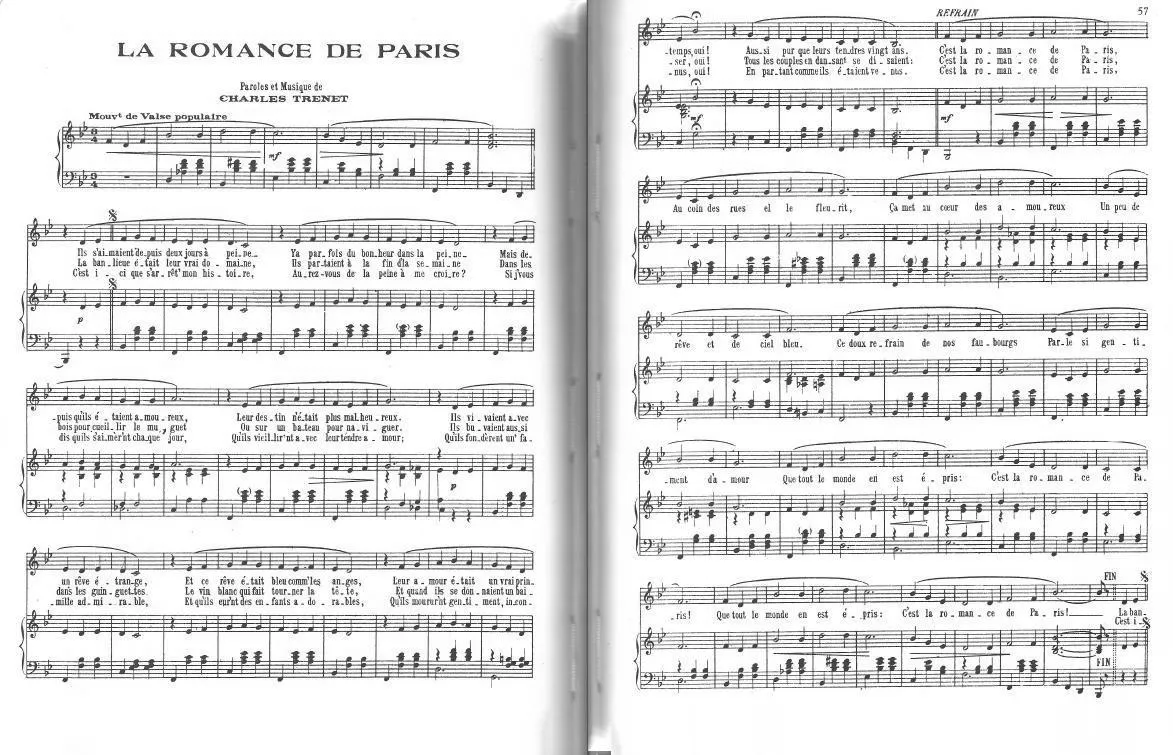 télécharger la partition d'accordéon La romance de Paris (Valse Populaire) au format PDF