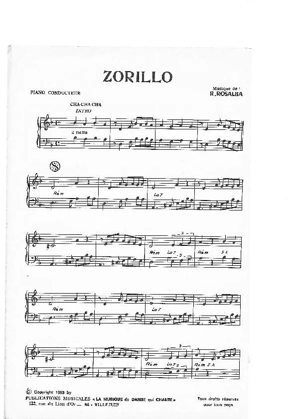 télécharger la partition d'accordéon Zorillo (Cha Cha Cha) au format PDF