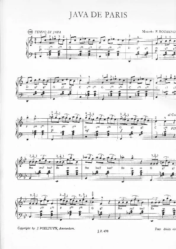 télécharger la partition d'accordéon Java de Paris au format PDF