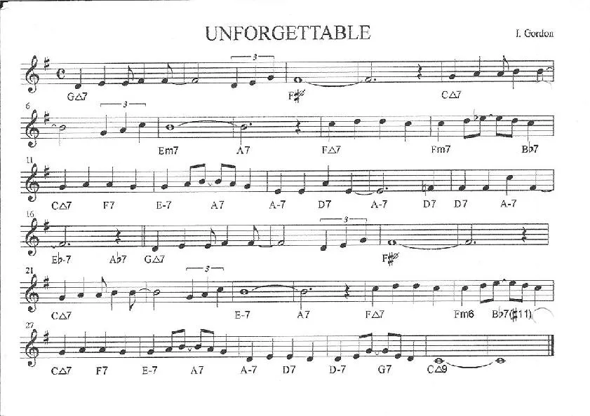 télécharger la partition d'accordéon Unforgettable (Interprète : Nat King Cole) au format PDF