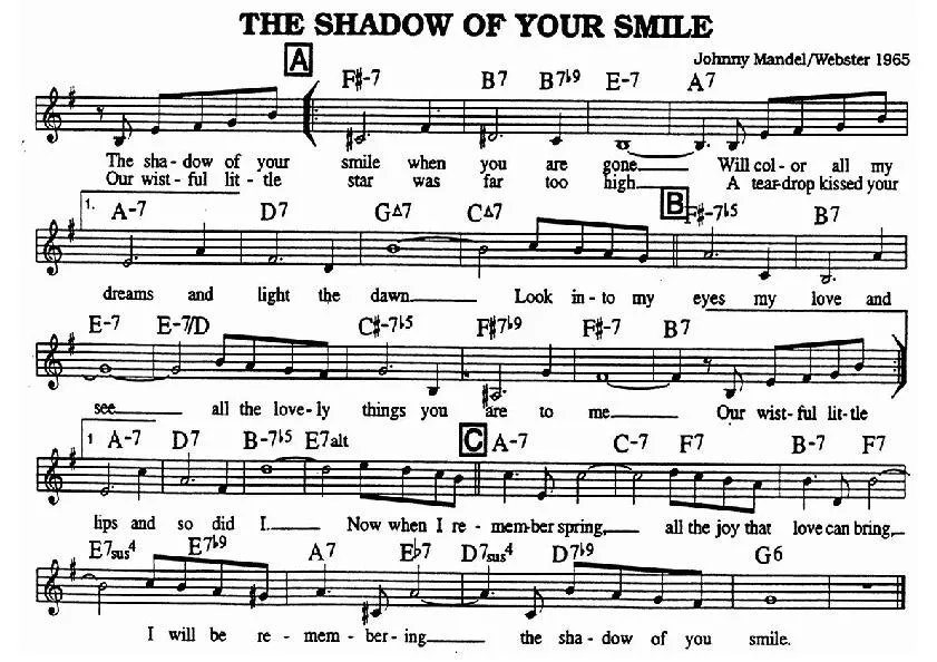 télécharger la partition d'accordéon The Shadow Of Your Smile au format PDF