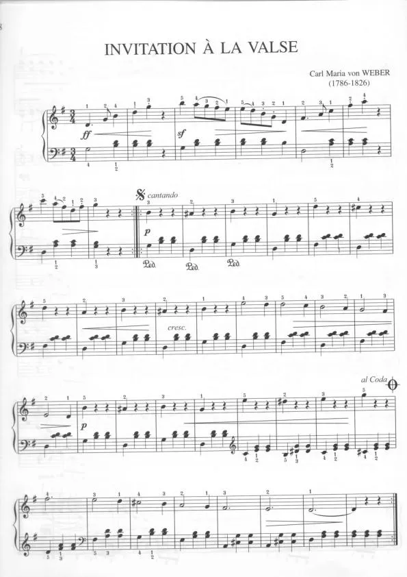 télécharger la partition d'accordéon Invitation à la valse (Partition Piano) au format PDF