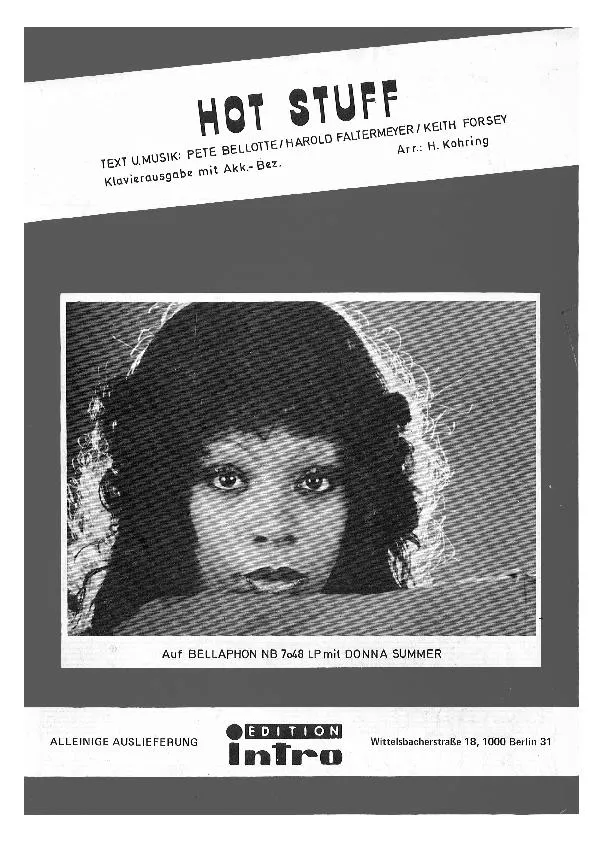 télécharger la partition d'accordéon Hot Stuff (Arrangement : Heinrich Kohring) (Chant : Donna Summer) au format PDF