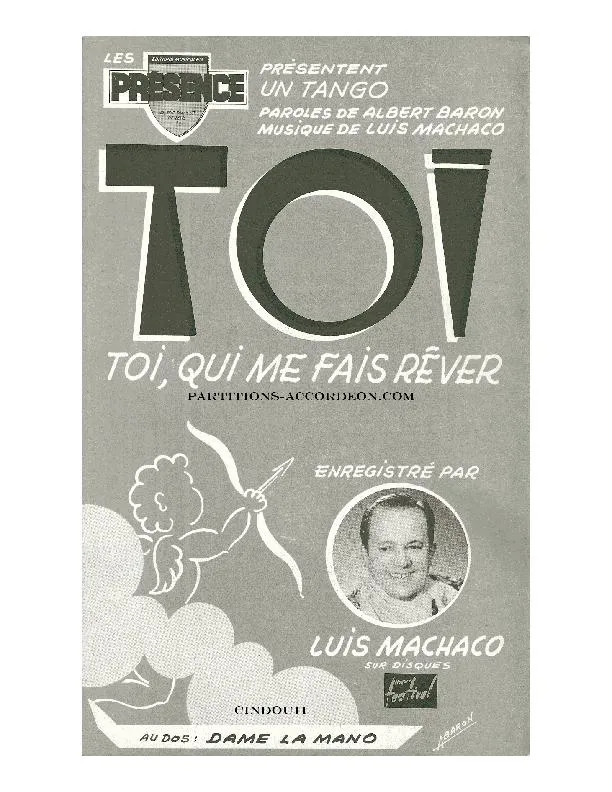 télécharger la partition d'accordéon Toi (Toi qui me fais rêver) (Orchestration Complète) (Tango) au format PDF