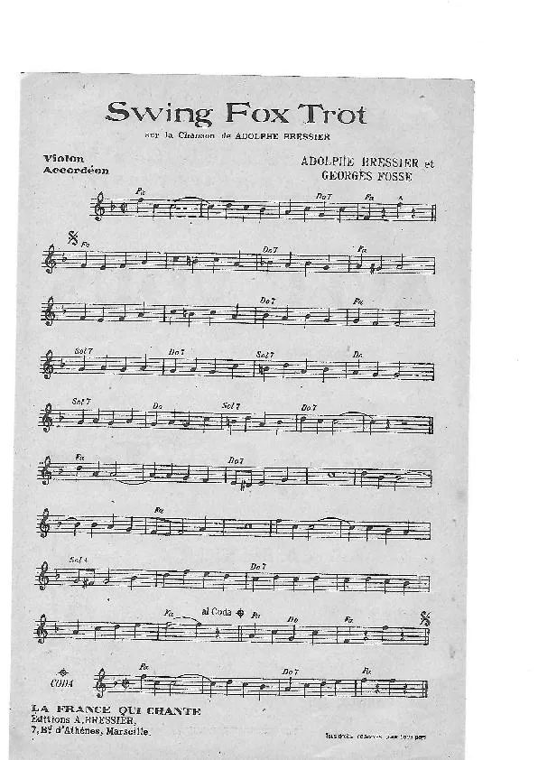télécharger la partition d'accordéon Swing Fox Trot au format PDF