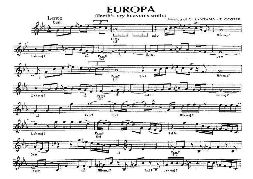télécharger la partition d'accordéon Europa (Earth's Cry Heaven's Smile) au format PDF