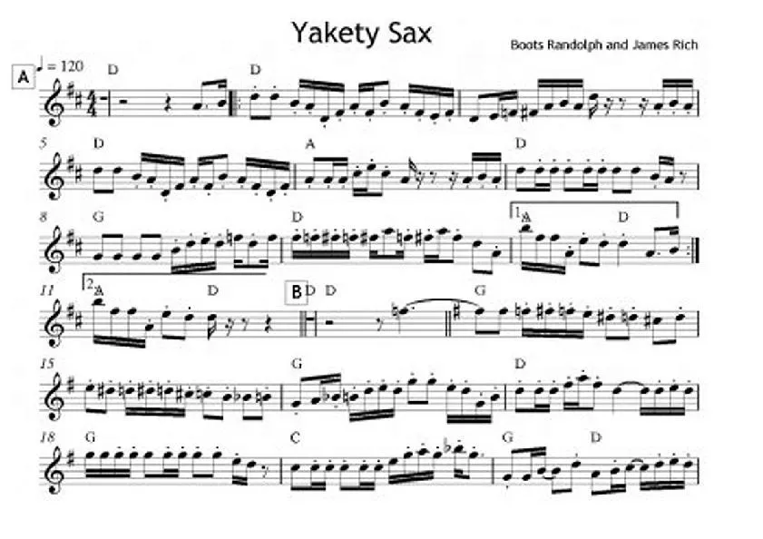 télécharger la partition d'accordéon Yakety Sax (Thème de : Benny Hill) au format PDF