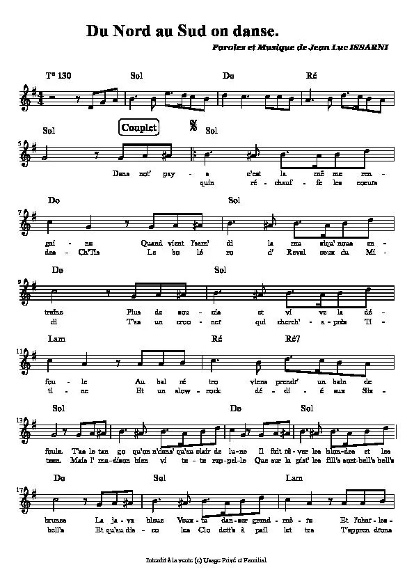 télécharger la partition d'accordéon Du Nord au Sud on danse au format PDF