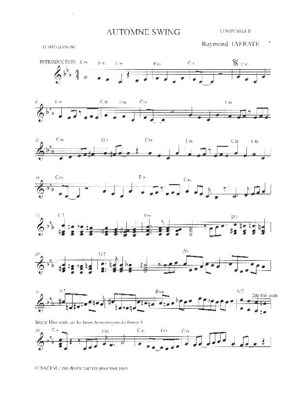 télécharger la partition d'accordéon Automne Swing au format PDF