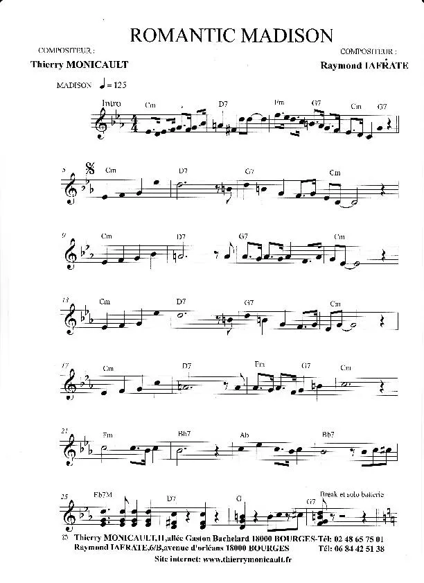 télécharger la partition d'accordéon Romantic Madison au format PDF