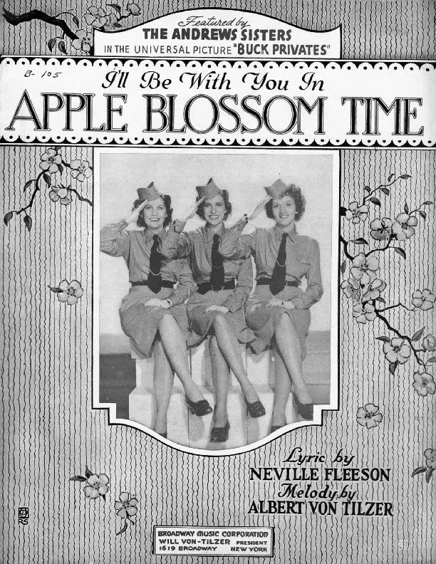 télécharger la partition d'accordéon I'll be with you in apple blossom time (Chant : The Andrews Sisters dans Buck Privates) (Boston) au format PDF