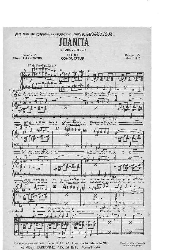 télécharger la partition d'accordéon Juanita (Rumba Boléro) au format PDF