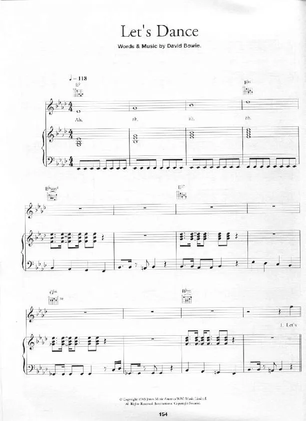 télécharger la partition d'accordéon Let's Dance au format PDF