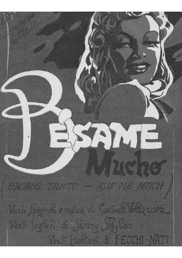télécharger la partition d'accordéon Besame Mucho (Baciami tanto / Kiss me mucho) au format PDF