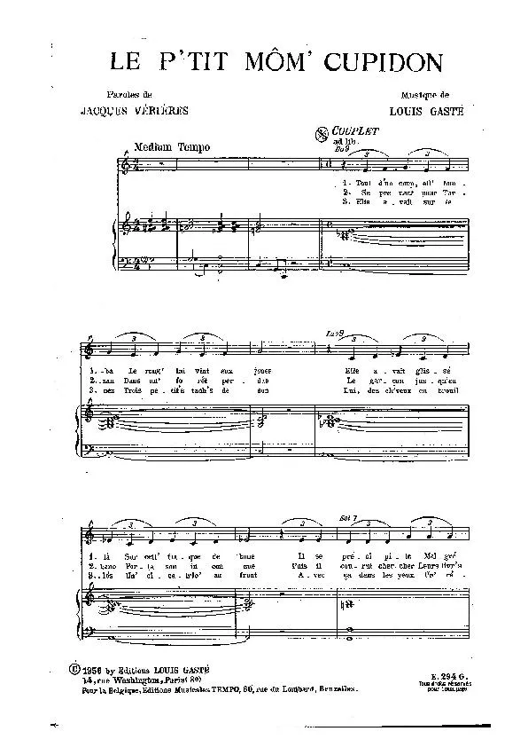 télécharger la partition d'accordéon Le p'tit Môm' Cupidon (Slow Fox-Trot) au format PDF