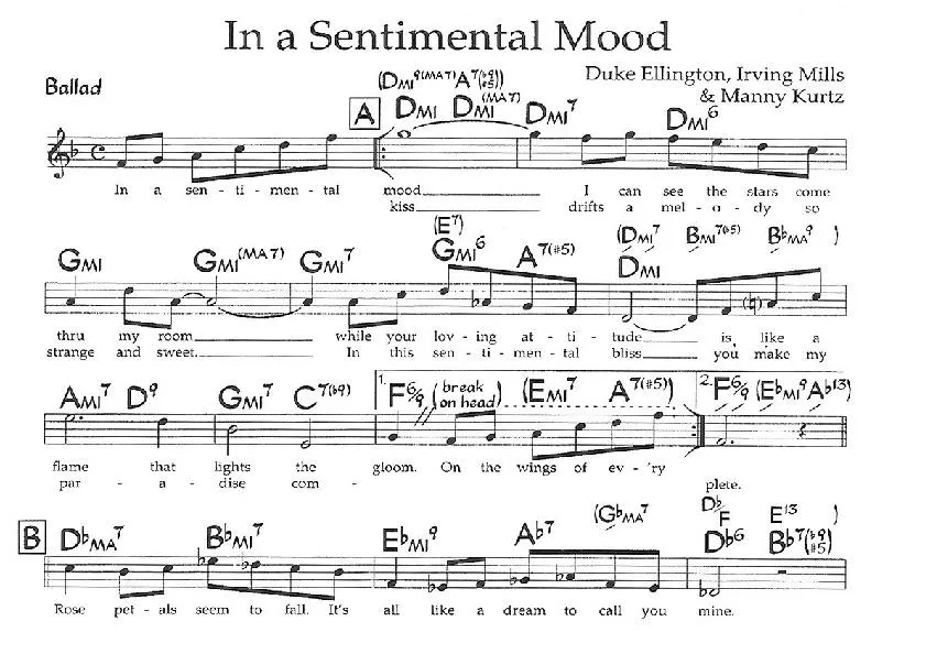 télécharger la partition d'accordéon In A Sentimental Mood au format PDF