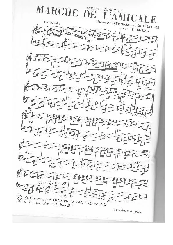 télécharger la partition d'accordéon Marche de l'Amicale (Arrangement : Bob Milan) (Spécial Concours) au format PDF