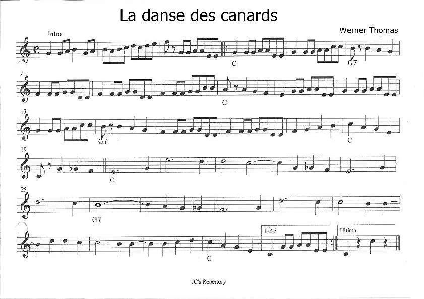 télécharger la partition d'accordéon La danse des canards au format PDF