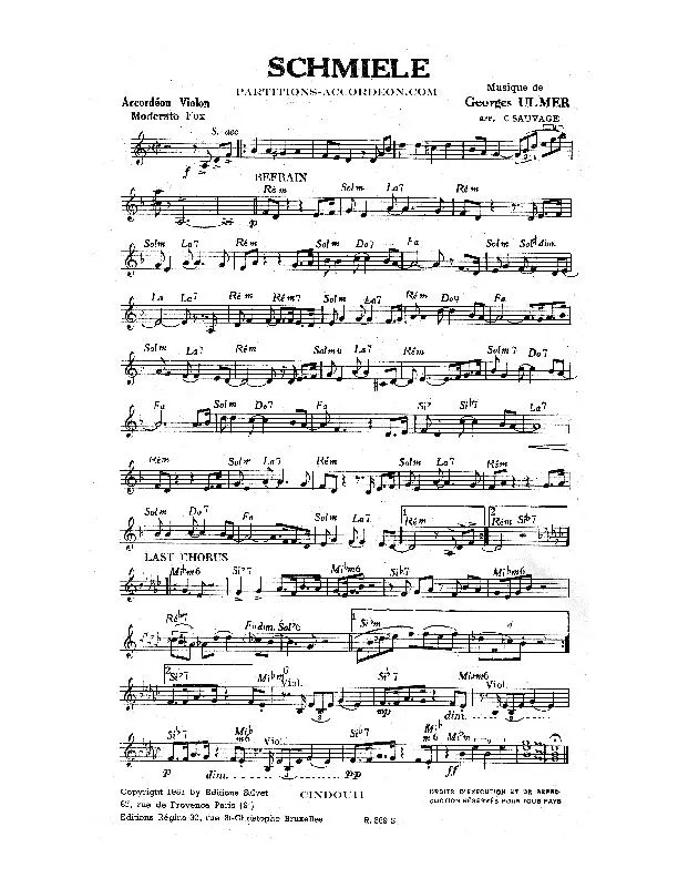 télécharger la partition d'accordéon Schmiele (Arrangement : Camille Sauvage) (Orchestration Complète) (Fox) au format PDF
