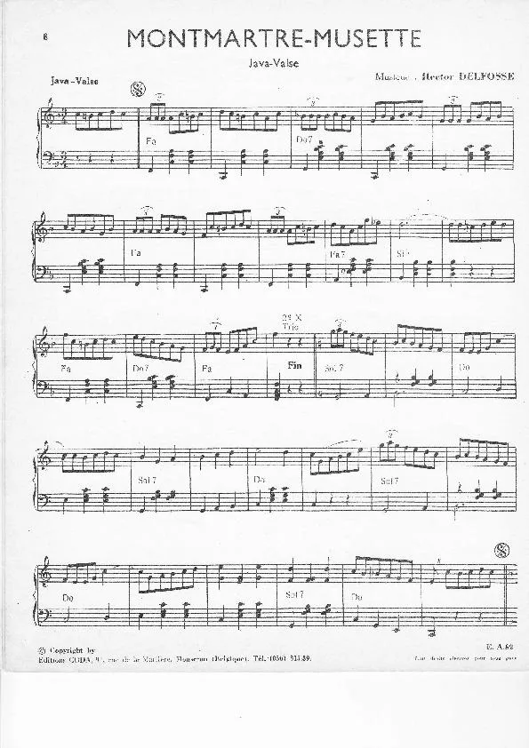 télécharger la partition d'accordéon Montmartre Musette au format PDF