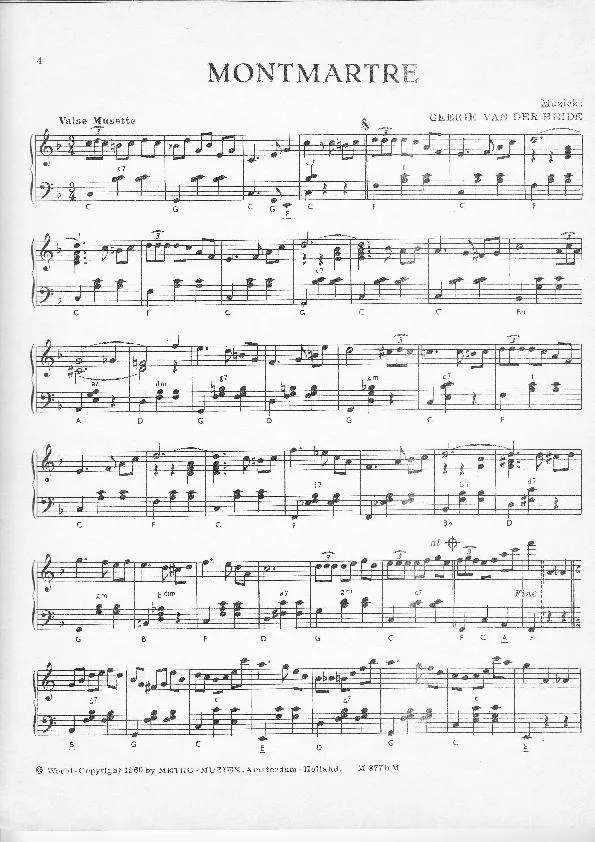 télécharger la partition d'accordéon Montmartre (Valse Musette) au format PDF
