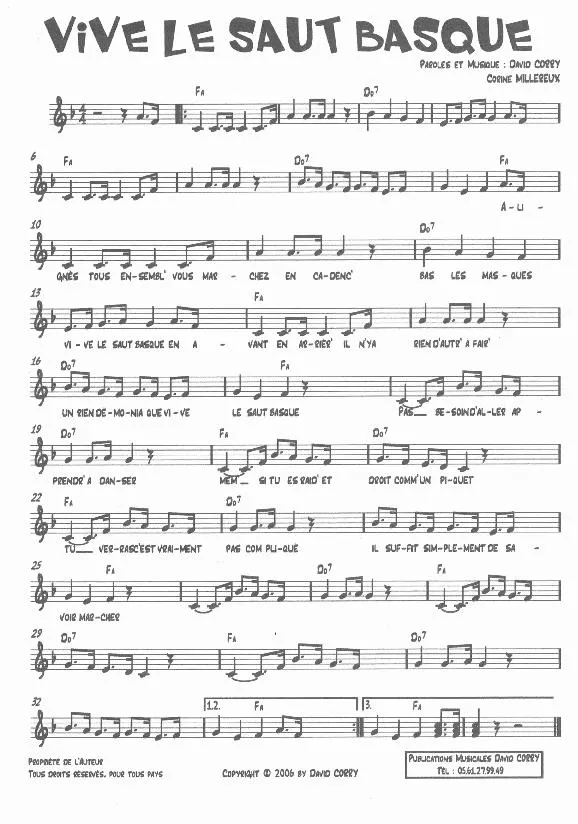 télécharger la partition d'accordéon Vive le saut Basque au format PDF