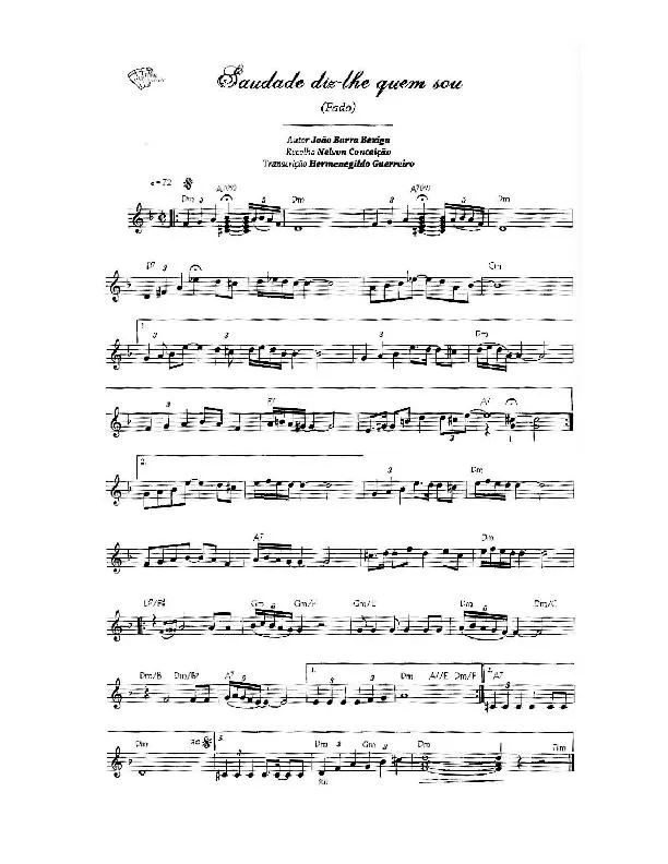 télécharger la partition d'accordéon Saudade diz-lhe quem sou (Recuelli par : Nelson Conceicão) (Transcription de Hermenegildo Guerreiro) au format PDF