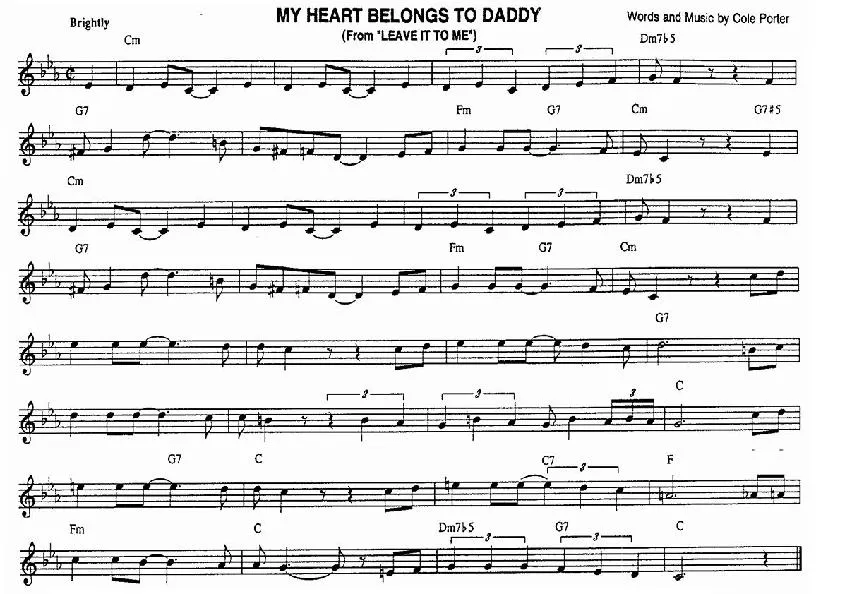 télécharger la partition d'accordéon My Heart Belongs To Daddy (From : Leave it to Me) (Chant : Marilyn Monroe / Ella Fitzgerald) au format PDF